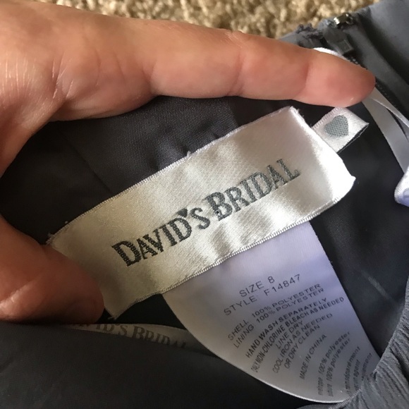 David’s bridal short crinkle chiffon dress - Picture 5 of 7